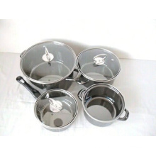 mirror face strait hot pot sets with glass lid